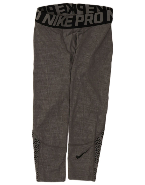 Nike Herre grafiske Capri Leggings Small Grey Colourblock Polyester