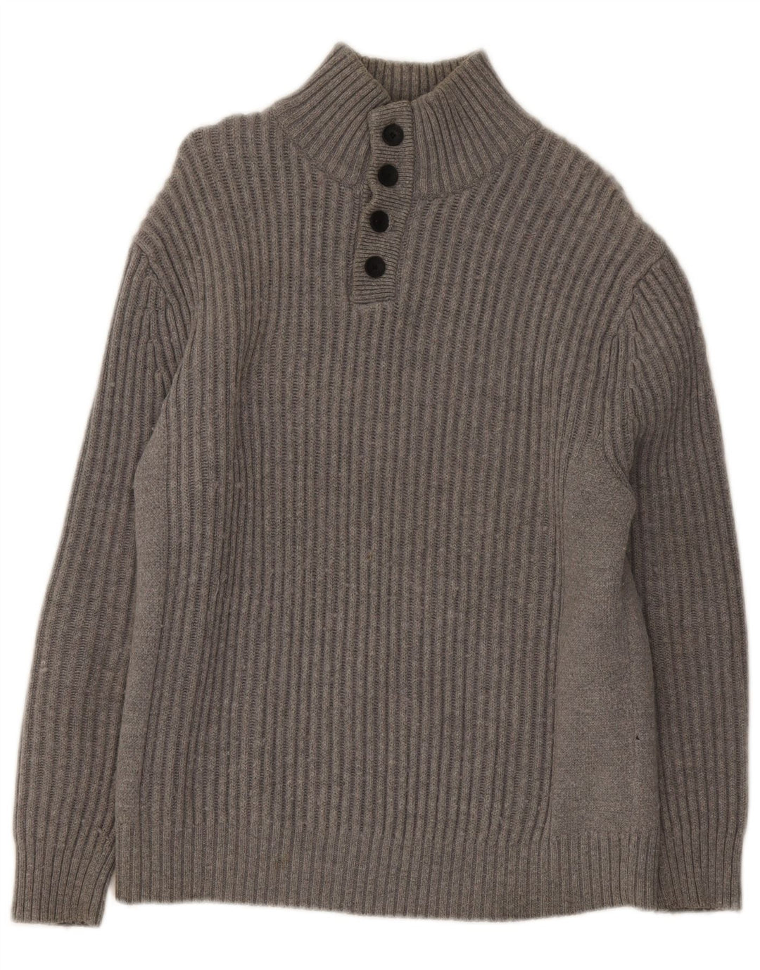 North Sails Herre Button Neck Jumper Sweater Stor Grå Bomuld