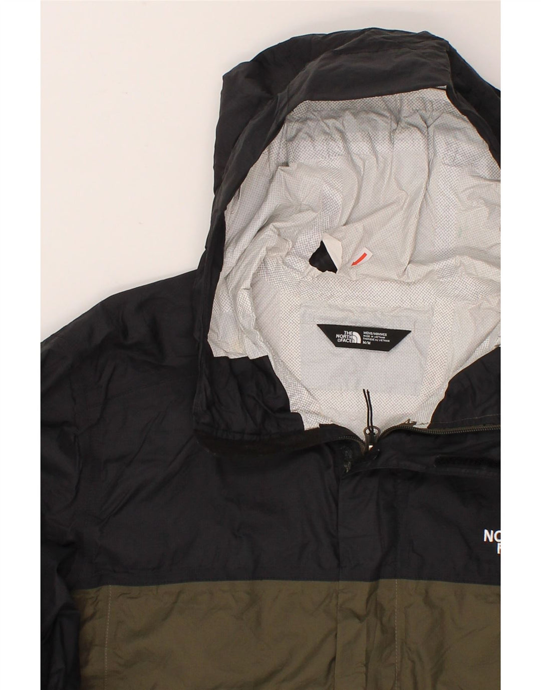 THE NORTH FACE Regnjakke med hætte til mænd UK 38 Medium Khaki Colourblock