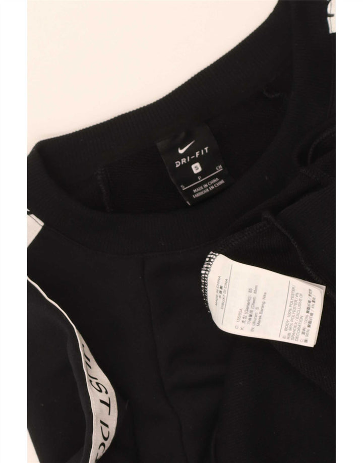 Nike Womens Crop Graphic Oversized Sweatshirt Jumper UK 10 Small Black