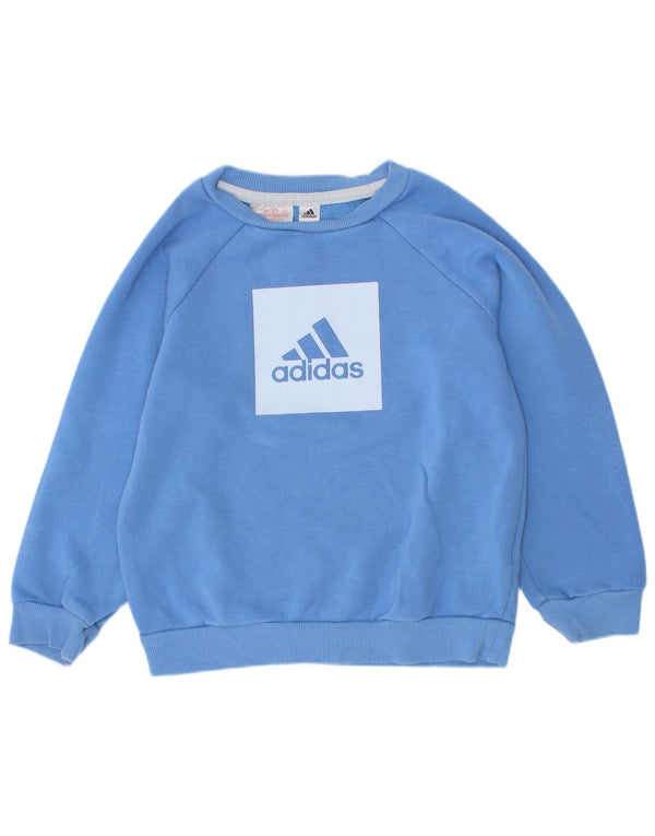 Adidas Boys Graphic Sweatshirt Jumper 2-3 år Blå Bomuld