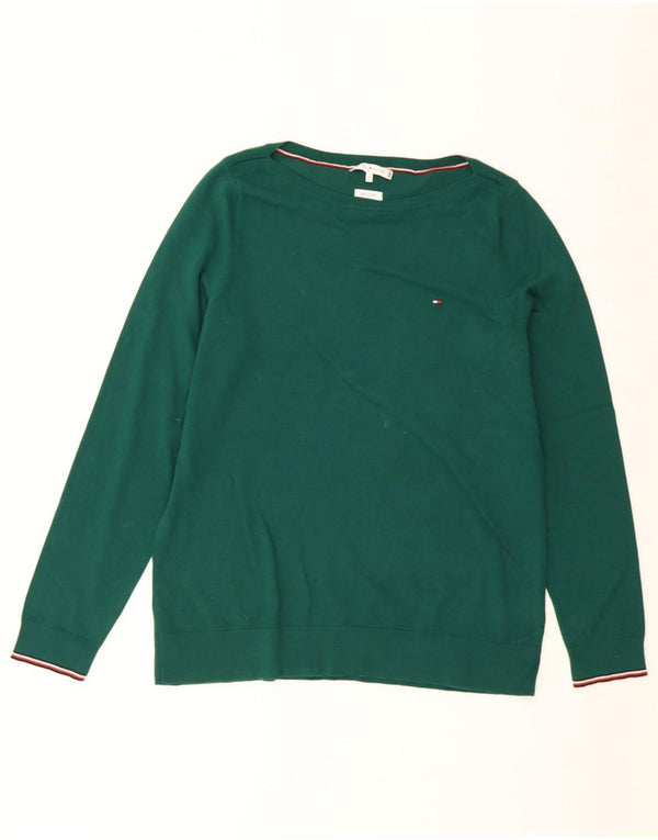 Tommy Hilfiger Dame Boat Neck Jumper Sweater UK 20 2XL Grøn Bomuld