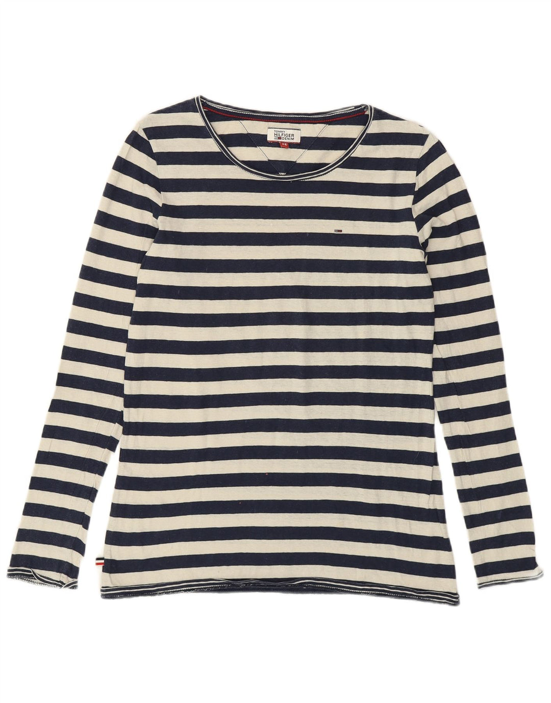 Tommy Hilfiger Dame Top Langærmet UK 6 XS Marineblå Stribet