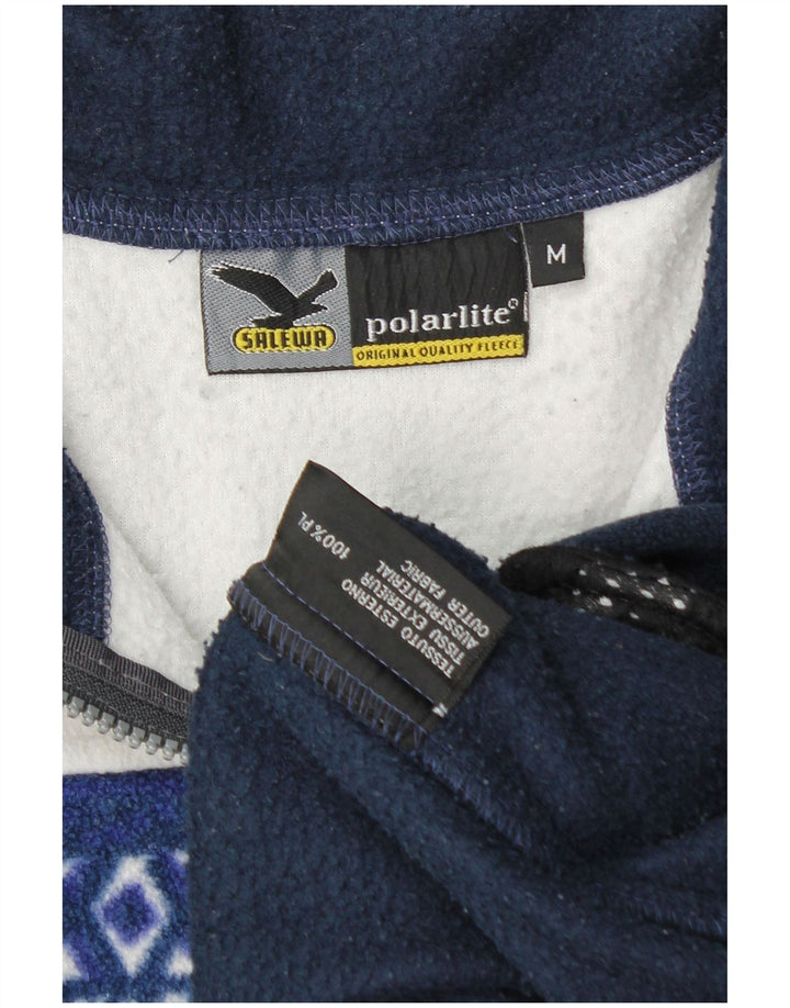 SALEWA Polarlite Fleece Jumper med lynlås til mænd Medium Navy Blue Colourblock
