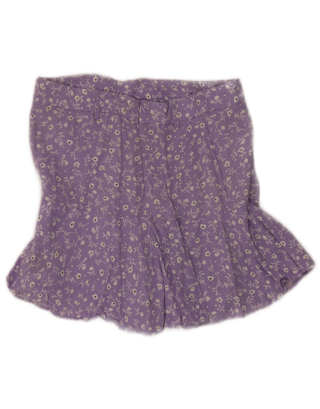 Zara Dame Mini-nederdel Medium W28 Lilla Floral Viscose