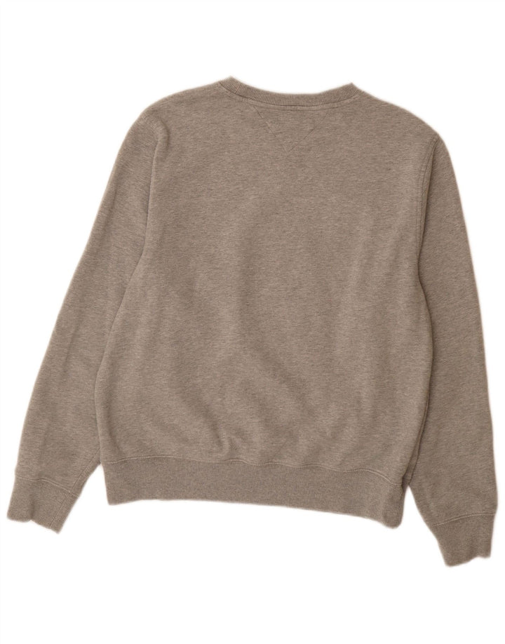 TOMMY HILFIGER Grafisk sweatshirt til kvinder UK 14 mellemgrå bomuld