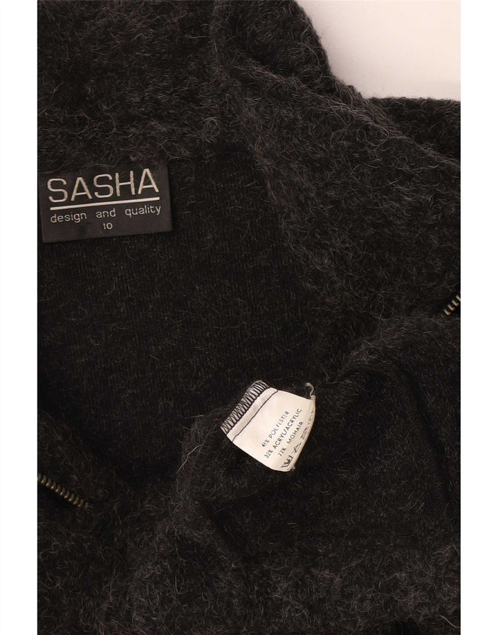 Sasha Dame Oversized Cardigan Sweater UK 10 Lille Grå Polyester