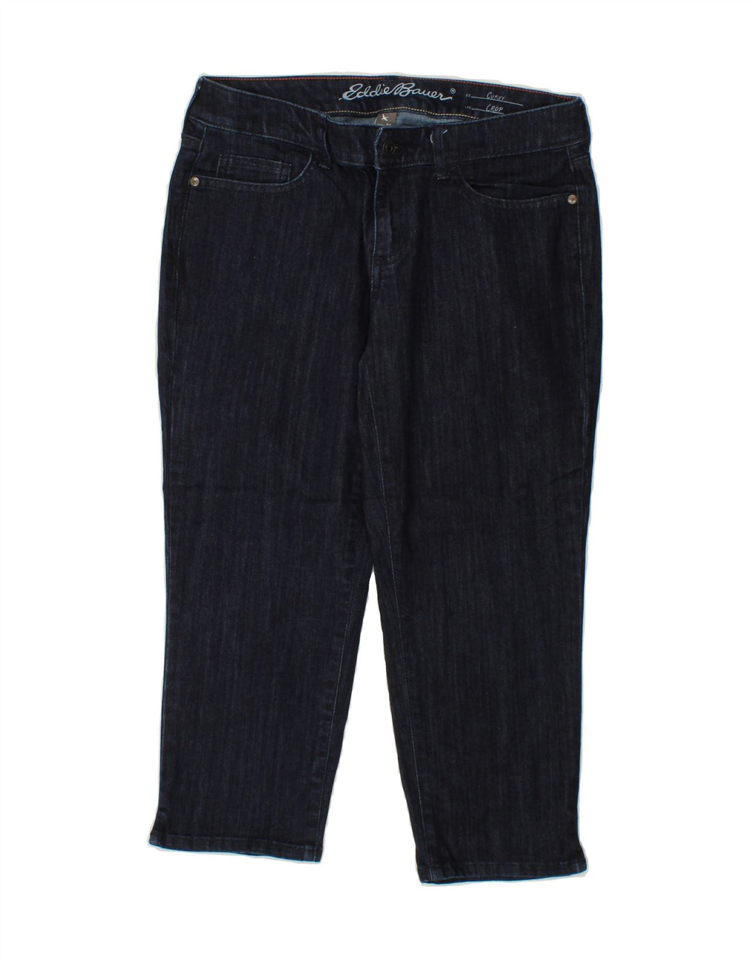 EDDIE BAUER Womens Curvy Cropped Jeans US 8 Medium W30 L22 Navy Blue Vintage Eddie Bauer and Second-Hand Eddie Bauer from Messina Hembry 