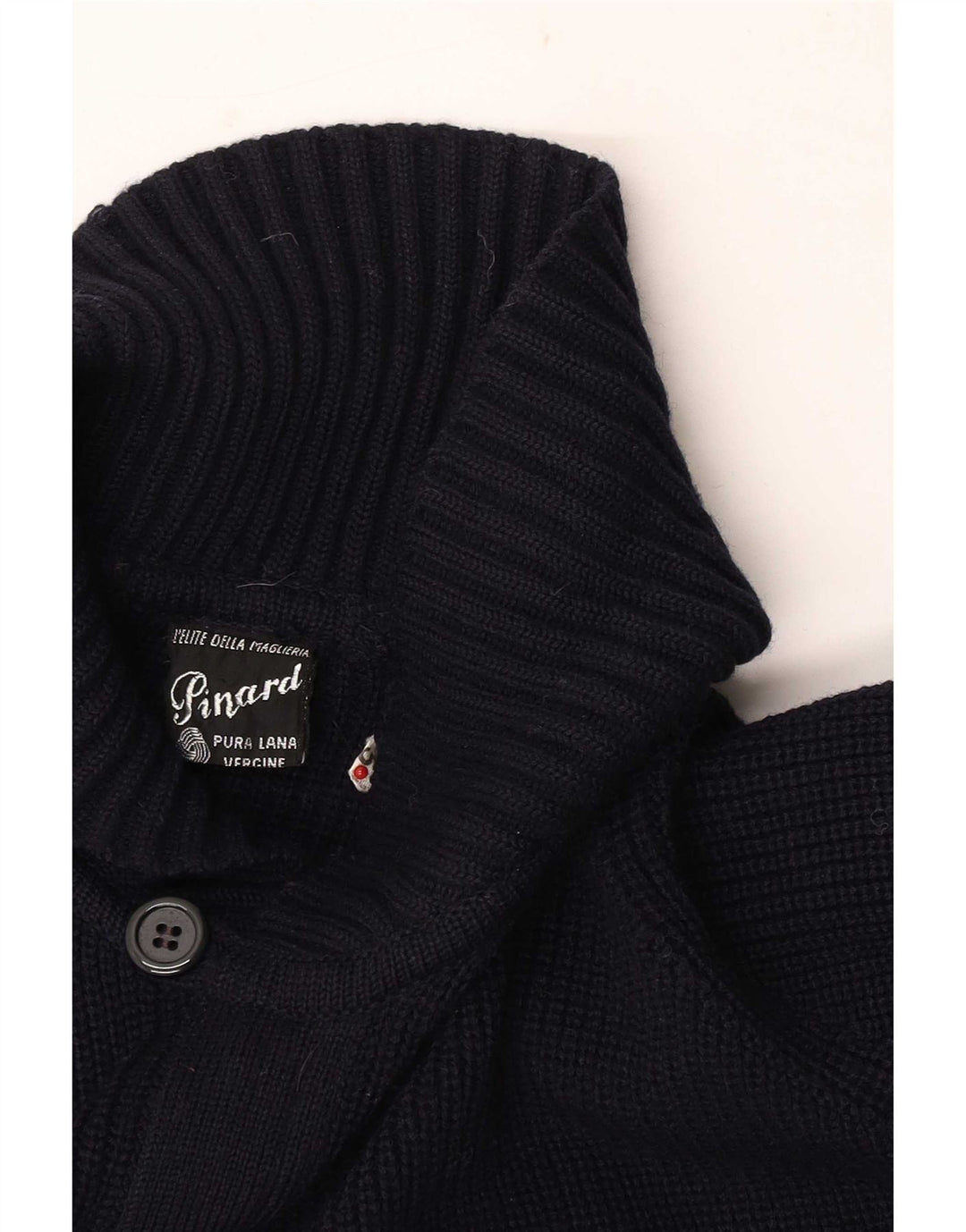 Vintage herre cardigan sweater Medium Navyblå Virgin Wool