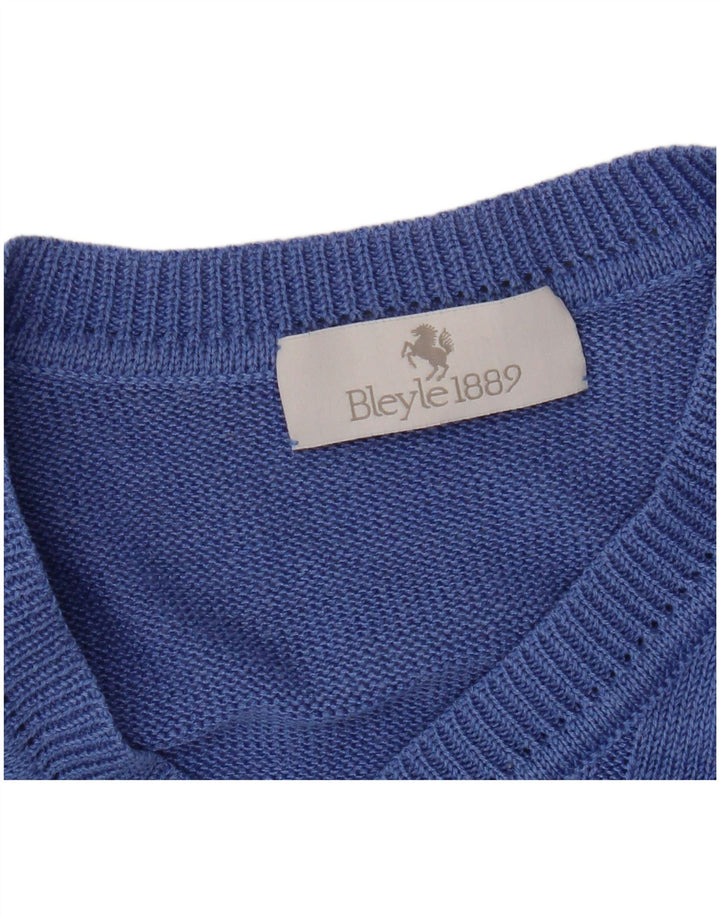 Bleyle Herre afslappet pasform V-hals sweater lille blå