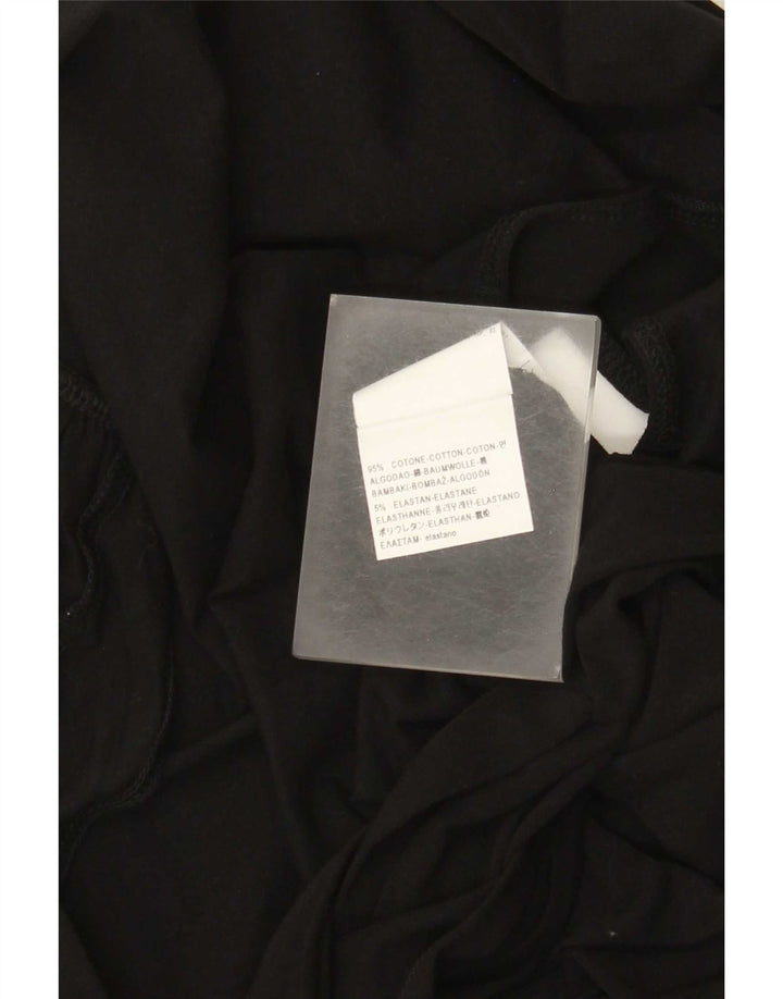 Benetton Dame Ærmeløs Bodysuit UK 12 Medium Sort Bomuld