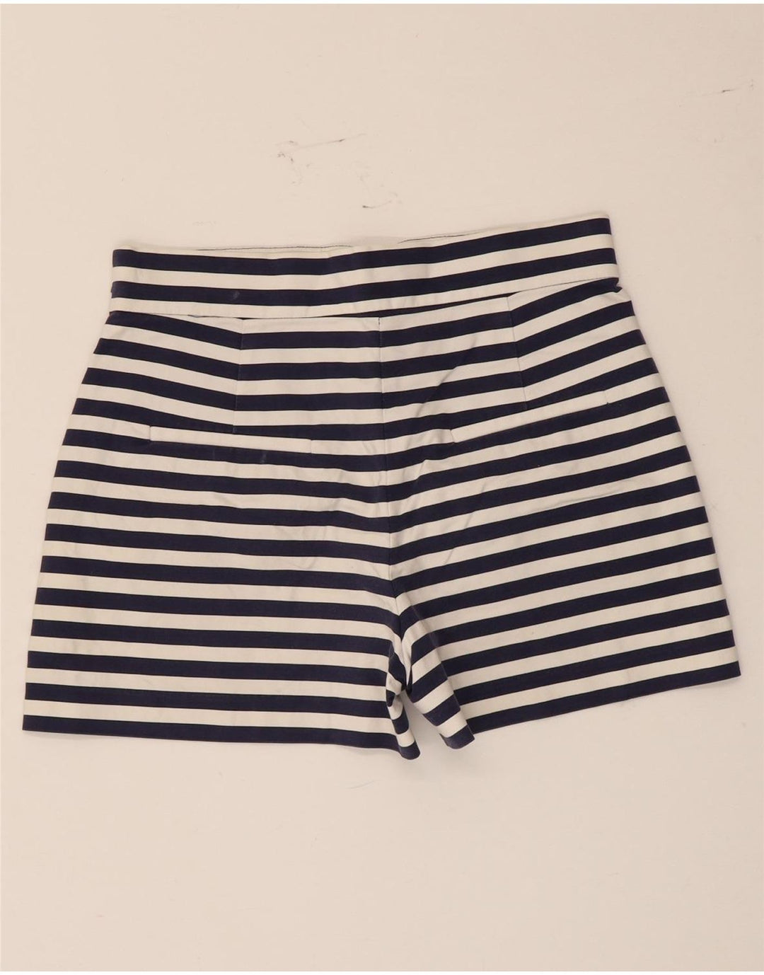 Zara Dame Hot Pants Medium W28 Marineblå Stribet bomuld