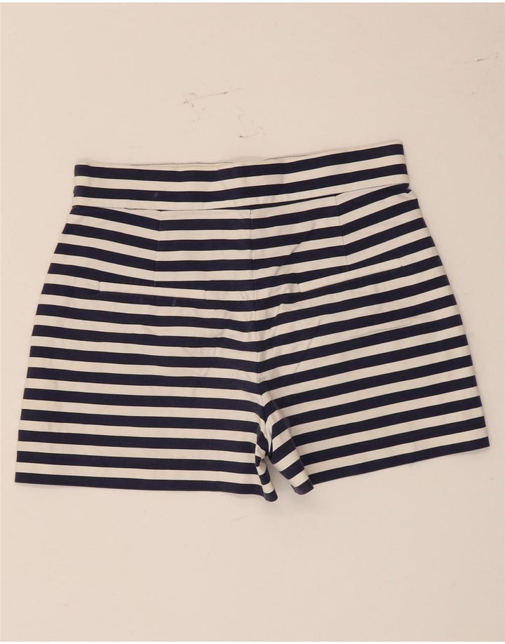 Zara Dame Hot Pants Medium W28 Marineblå Stribet bomuld