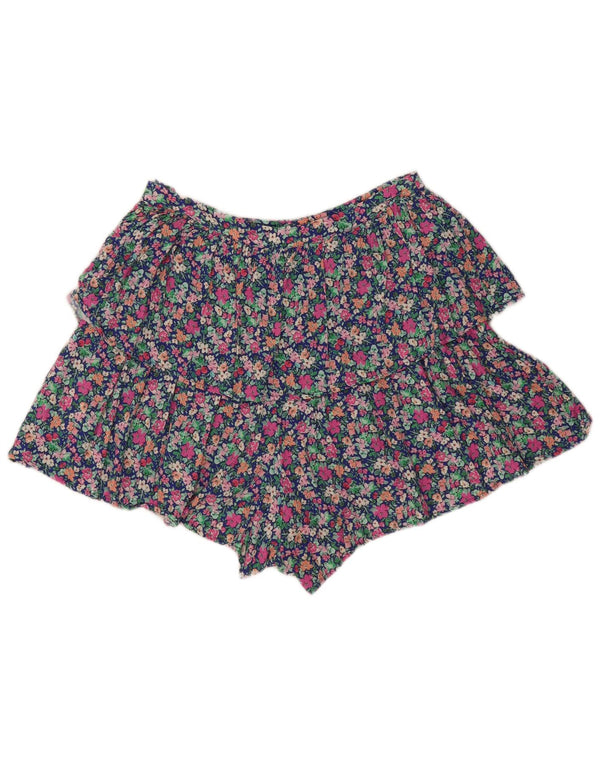 Zara Womens High Waist Hot Pants Small W26 Multicolored Floral Viscose