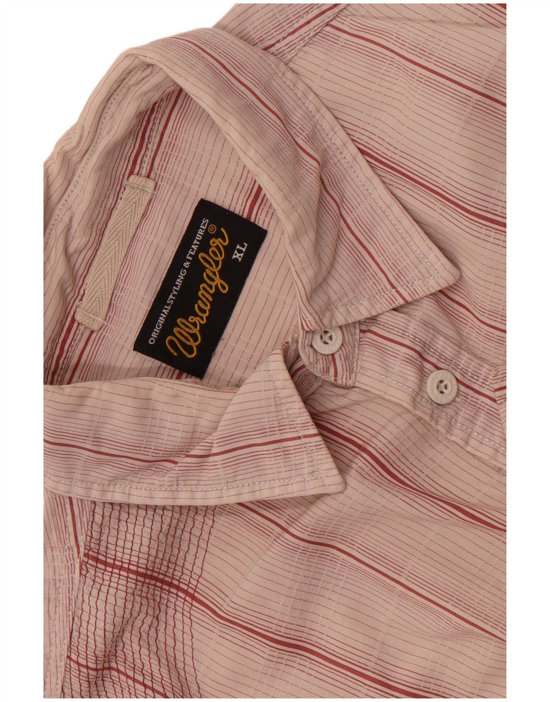 Wrangler Kortærmet Herreskjorte XL Pink Stribet