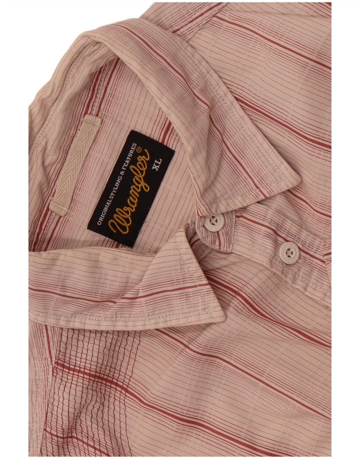 Wrangler Kortærmet Herreskjorte XL Pink Stribet