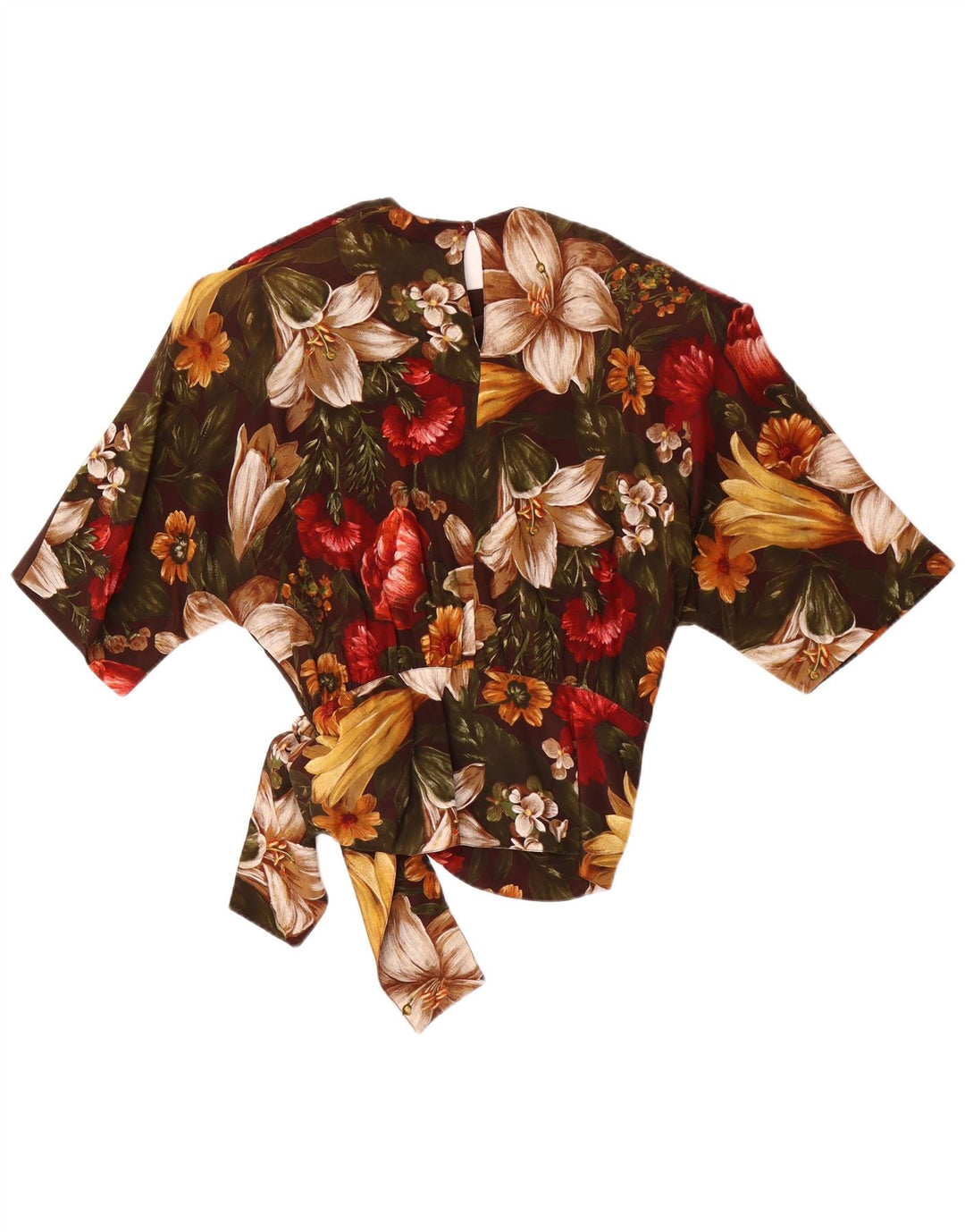Punto e Virgola Damebluse Top IT 44 Medium Brown Floral Acetate