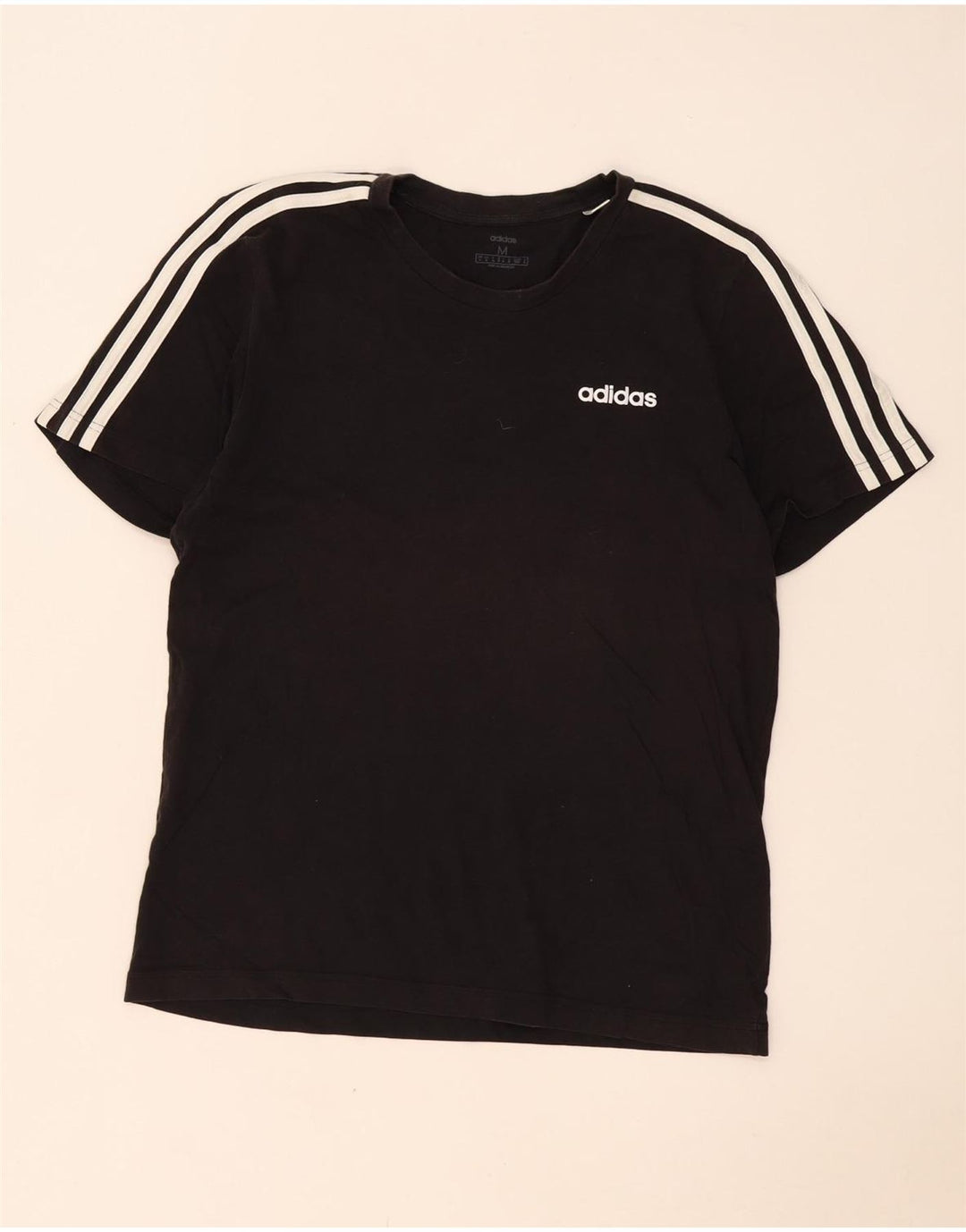 Adidas Herre T-Shirt Top Medium Sort Bomuld