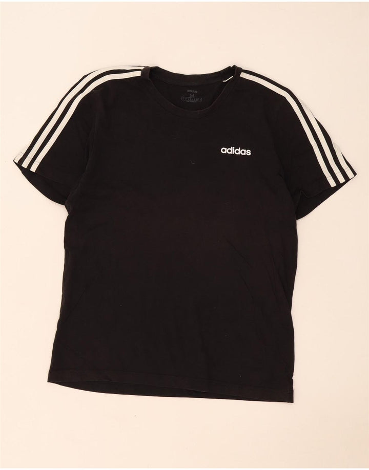Adidas Herre T-Shirt Top Medium Sort Bomuld