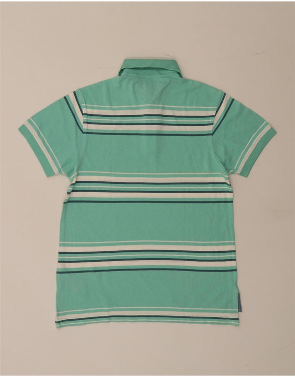 Tommy Hilfiger herre poloshirt XS turkis stribet bomuld