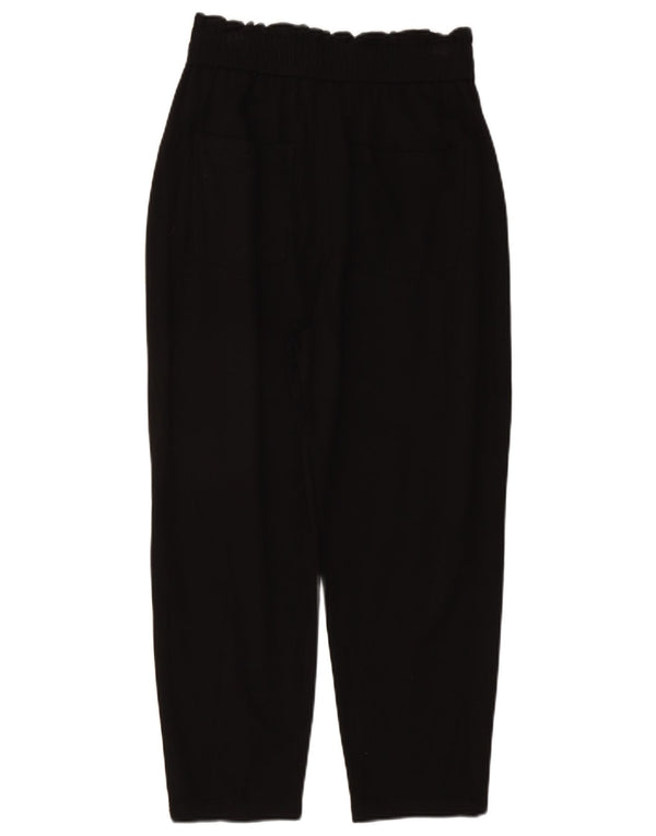 Zara Womens Pegged Cropped Trousers Medium W28 L23 Black Viscose