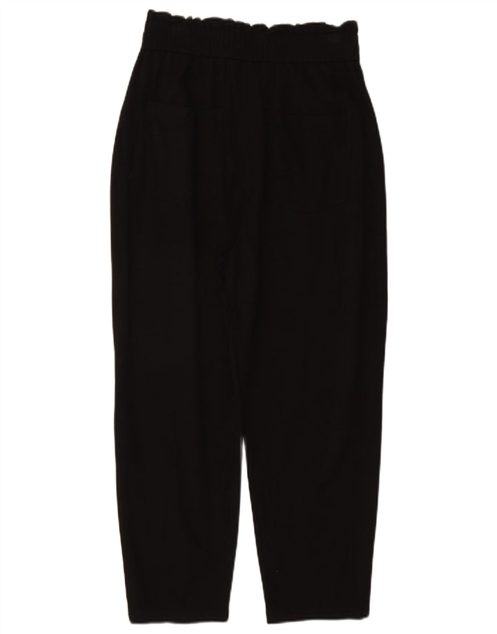 Zara Womens Pegged Cropped Trousers Medium W28 L23 Black Viscose