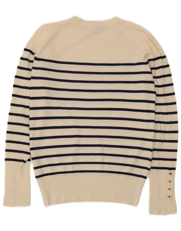 Zara Dame sweater med rund hals DK 10 Small Off White Stribet viskose