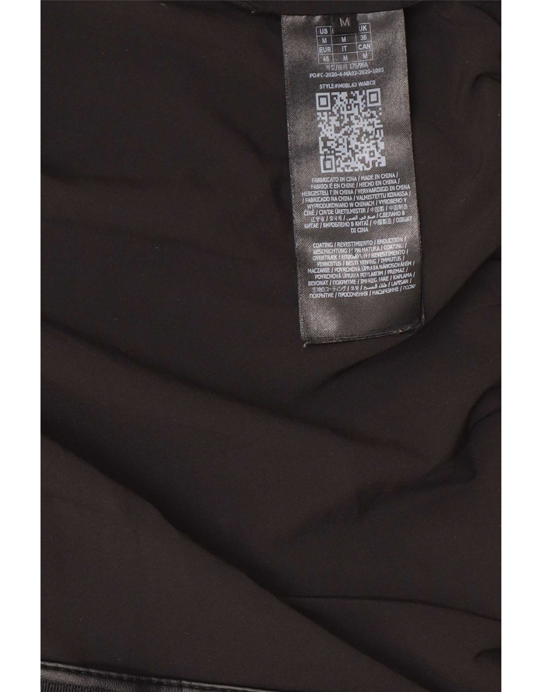 Guess Herre imiteret læder polstret jakke EU 48 Medium Sort polyurethan