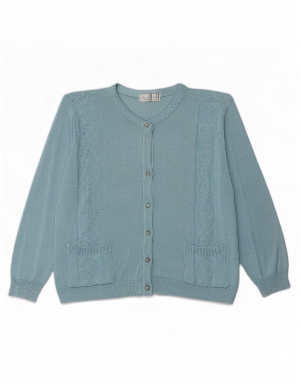 Vintage Womens Oversized Cardigan Sweater UK 18 XL Blue