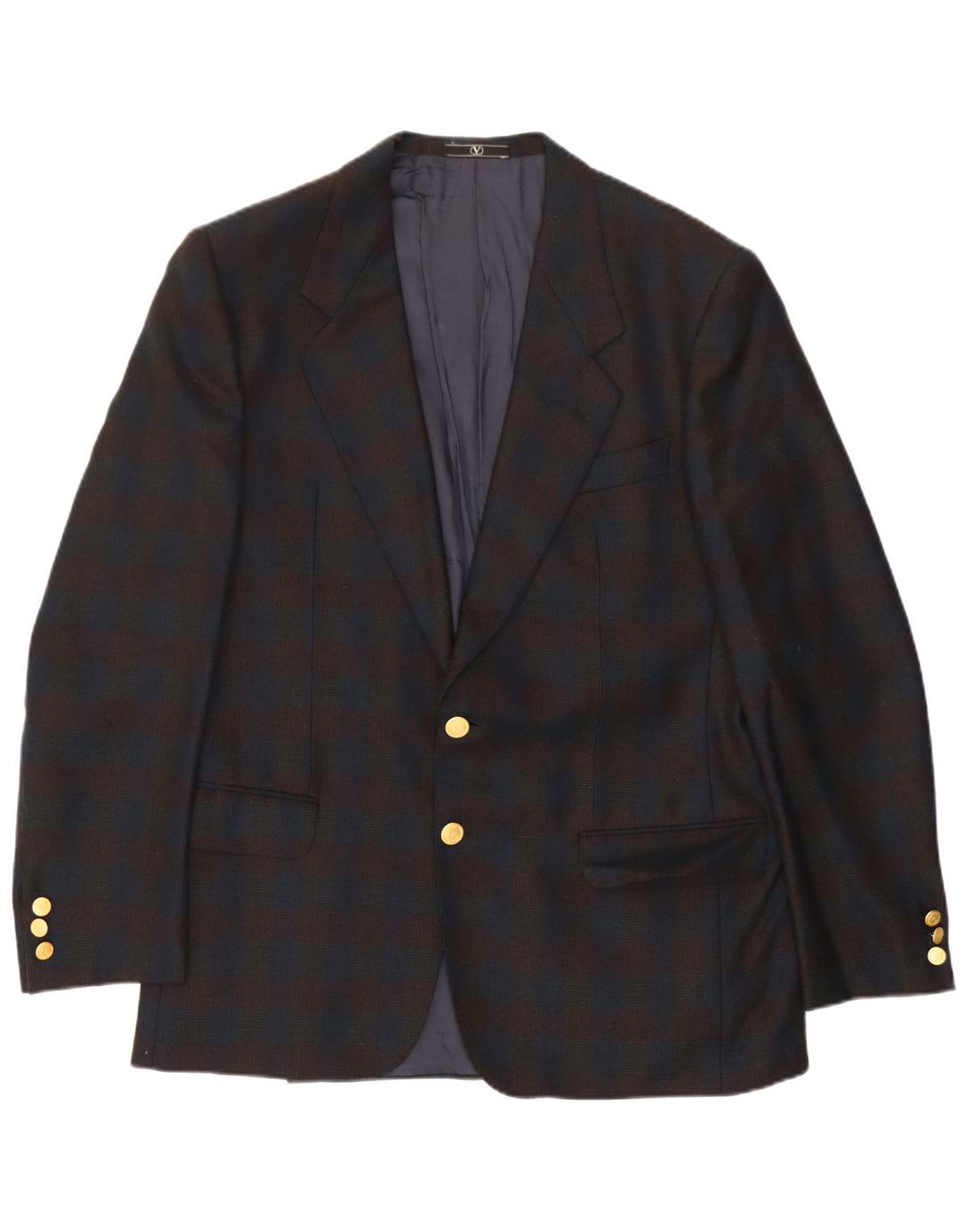 Valentino Herre 2-knaps blazerjakke UK 38 Medium Navy Blue Check