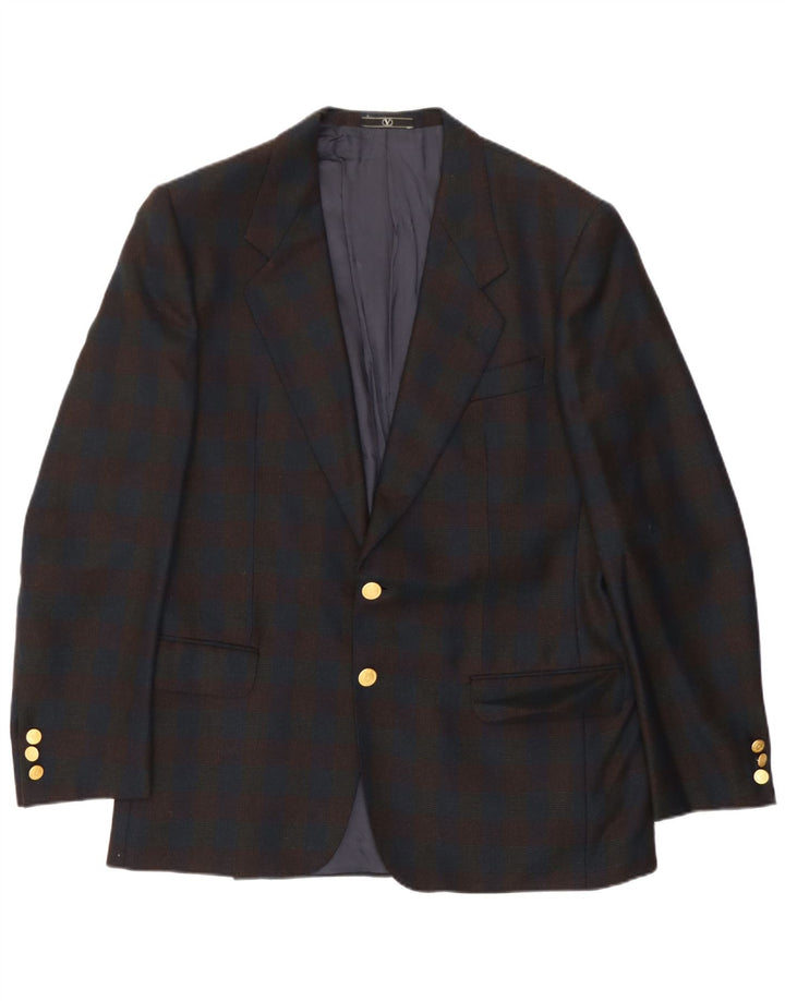 Valentino Herre 2-knaps blazerjakke UK 38 Medium Navy Blue Check