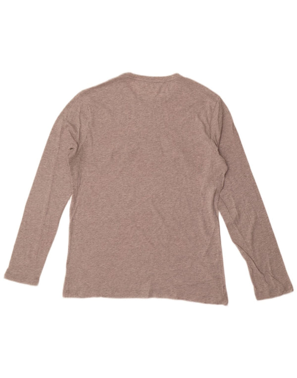 Michael Kors Herre Grafisk Top Langærmet Medium Grey Flecked Bomuld