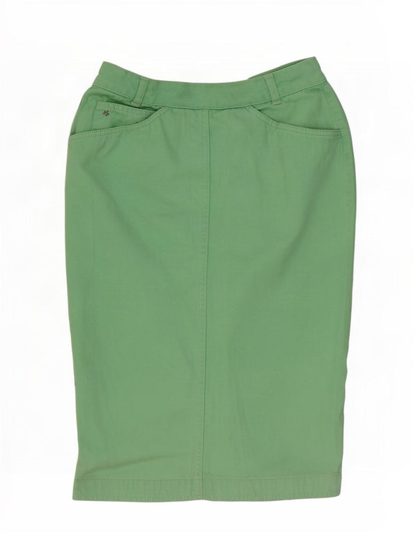 Iceberg Womens High Waist Pencil Skirt IT 42 Medium W24 Green Cotton