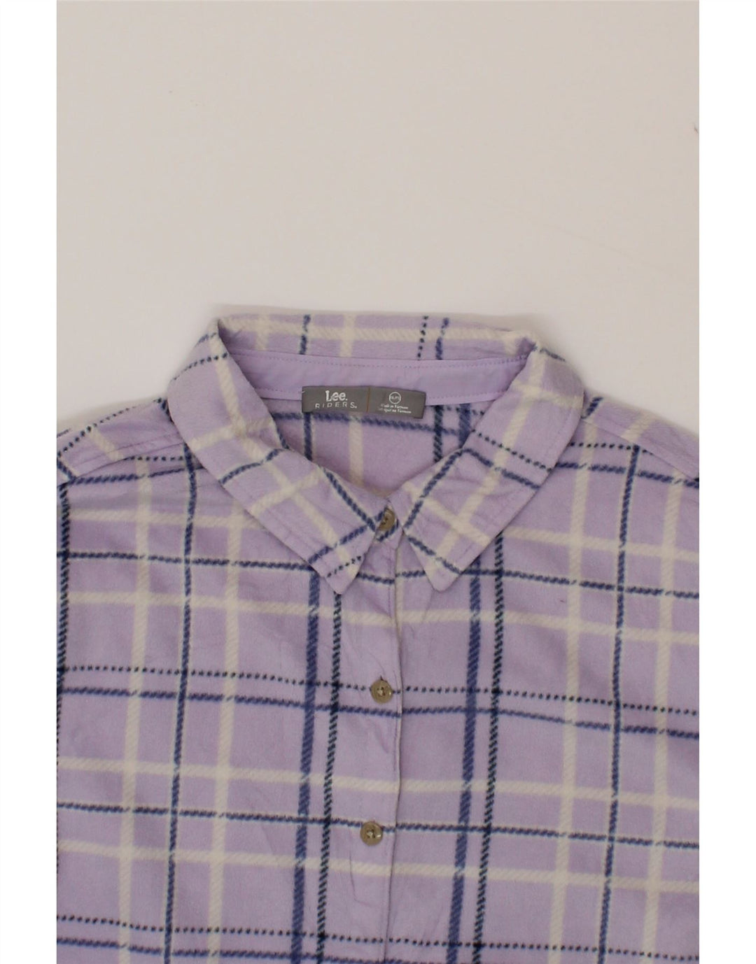 LEE Womens Riders Shirt UK 20 2XL Purple Check Polyester Vintage Lee and Second-Hand Lee from Messina Hembry 