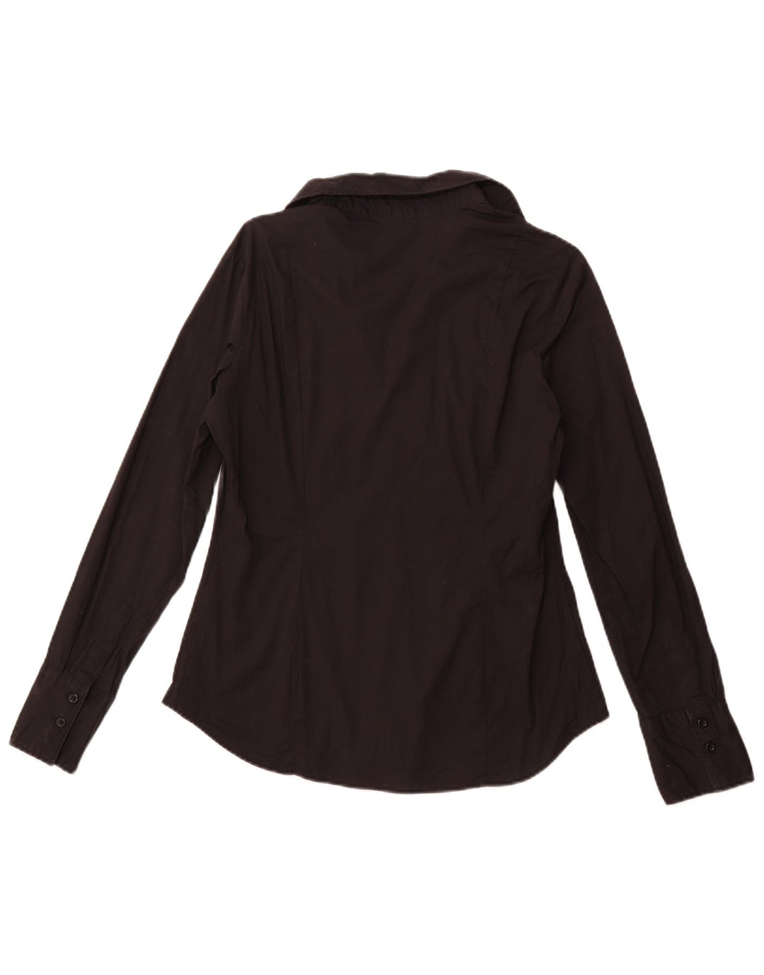BENETTON Dame Pullover Shirt UK 16 Stor sort bomuld