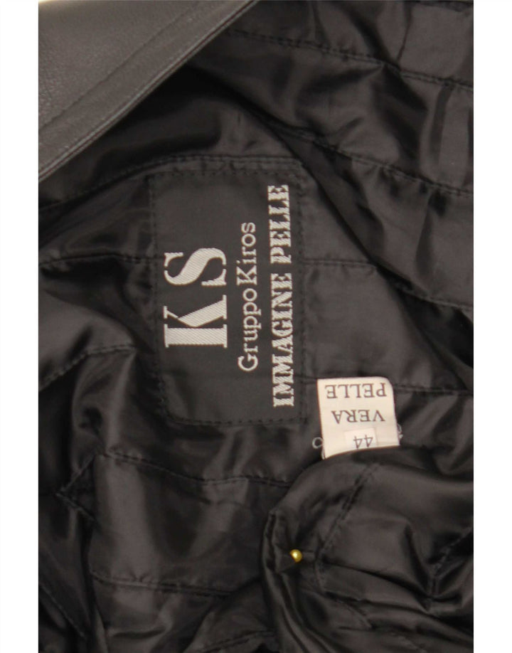Kiros Dame Oversized Læderfrakke IT 44 Medium Sort Læder