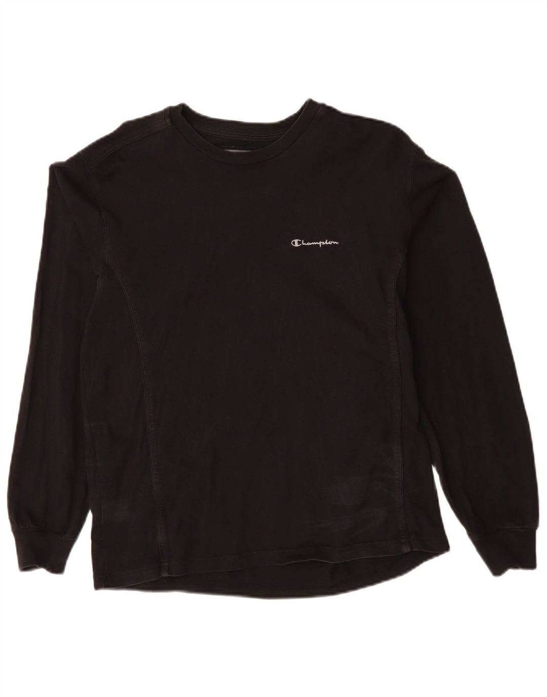 Champion Dame Sweatshirt Jumper UK 14 Medium Sort Bomuld