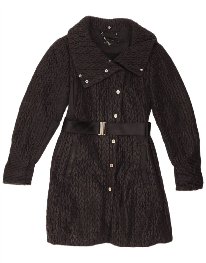Karen Millen Womens Polstret Frakke UK 12 Medium Sort Polyamid