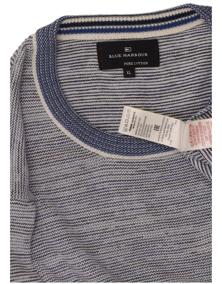 Marks & Spencer Herre Blue Harbor Crew Neck sweater XL Blue Flecked