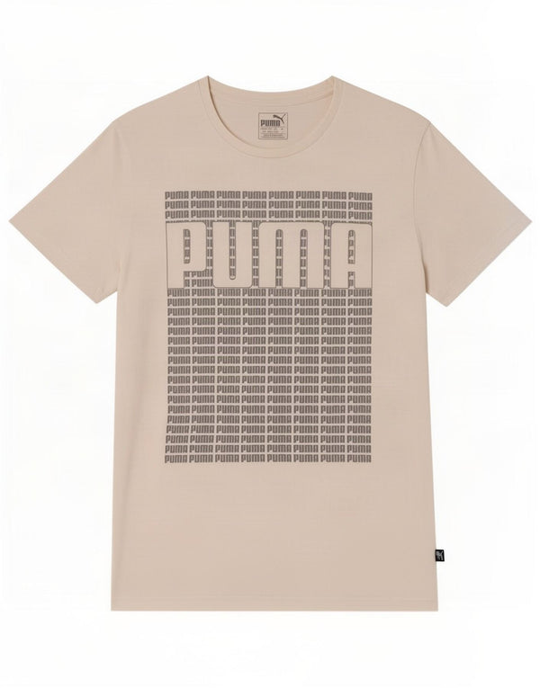 Puma Herre Grafisk T-Shirt Top Stor Hvid Bomuld