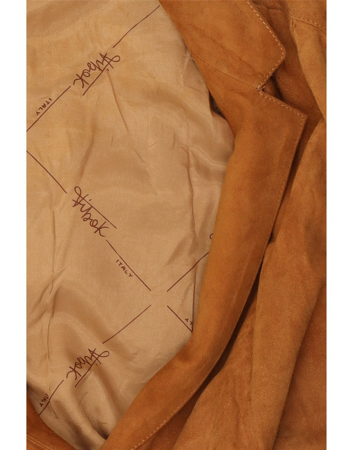 Vintage dame 3-knaps ruskindsblazerjakke UK 14 medium brun