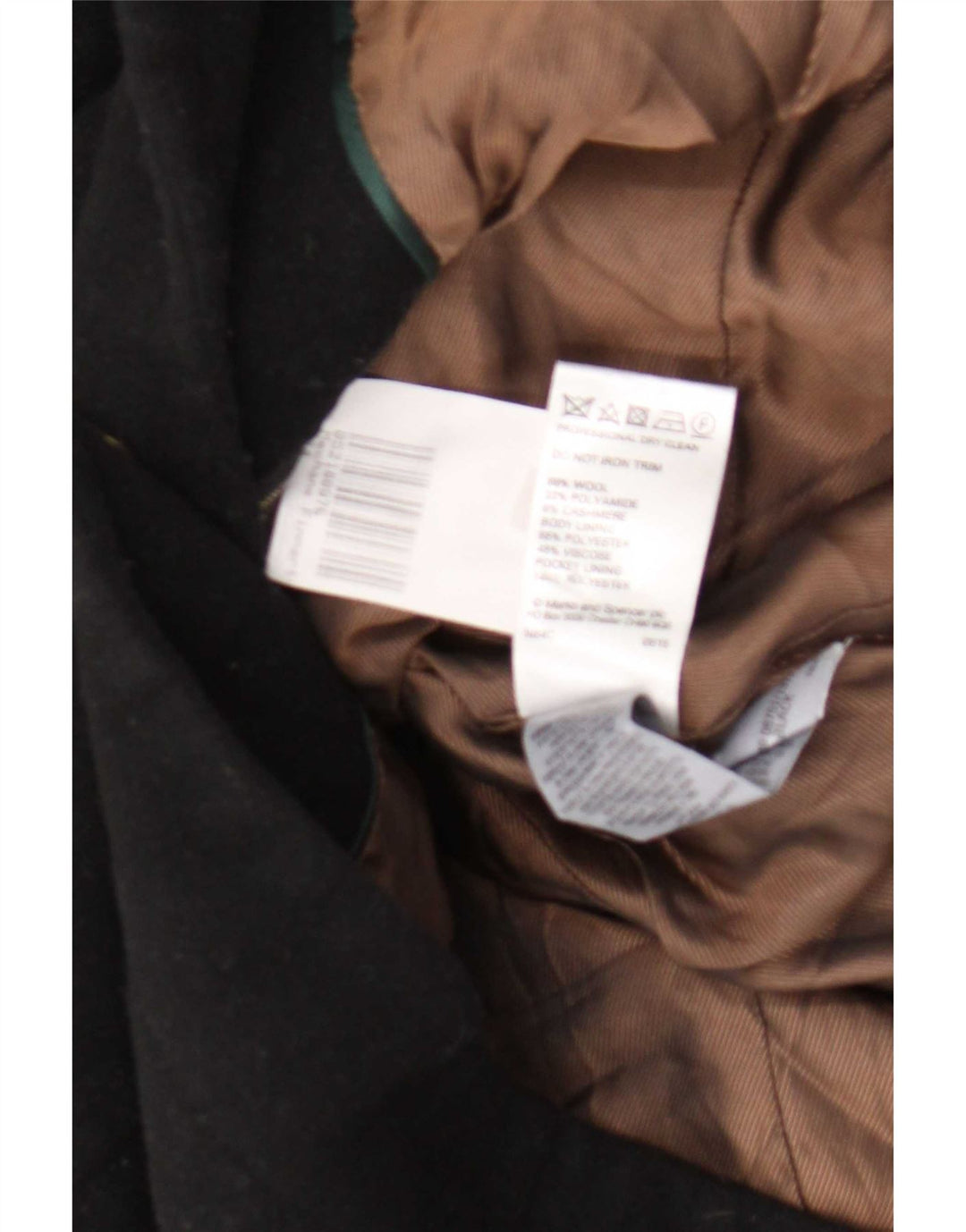 Marks & Spencer Dame Overfrakke UK 14 Medium Sort Uld