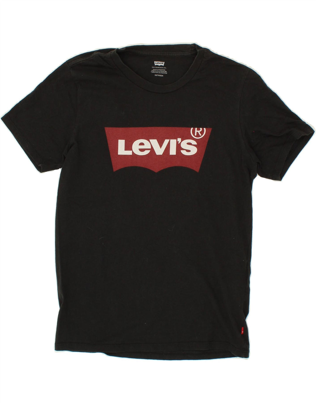 LEVI'S Mens Graphic T-Shirt Top XS Black Cotton Vintage Levi's and Second-Hand Levi's from Messina Hembry 