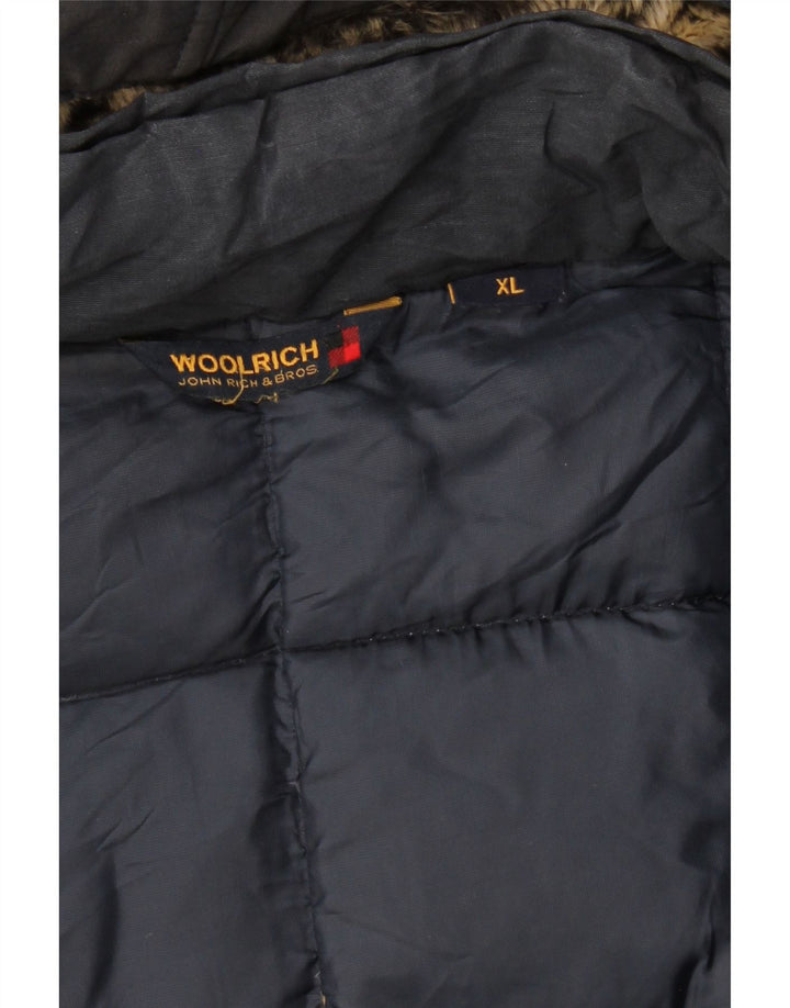 WOOLRICH Polstret frakke med hætte til kvinder UK 18 XL marineblå polyester