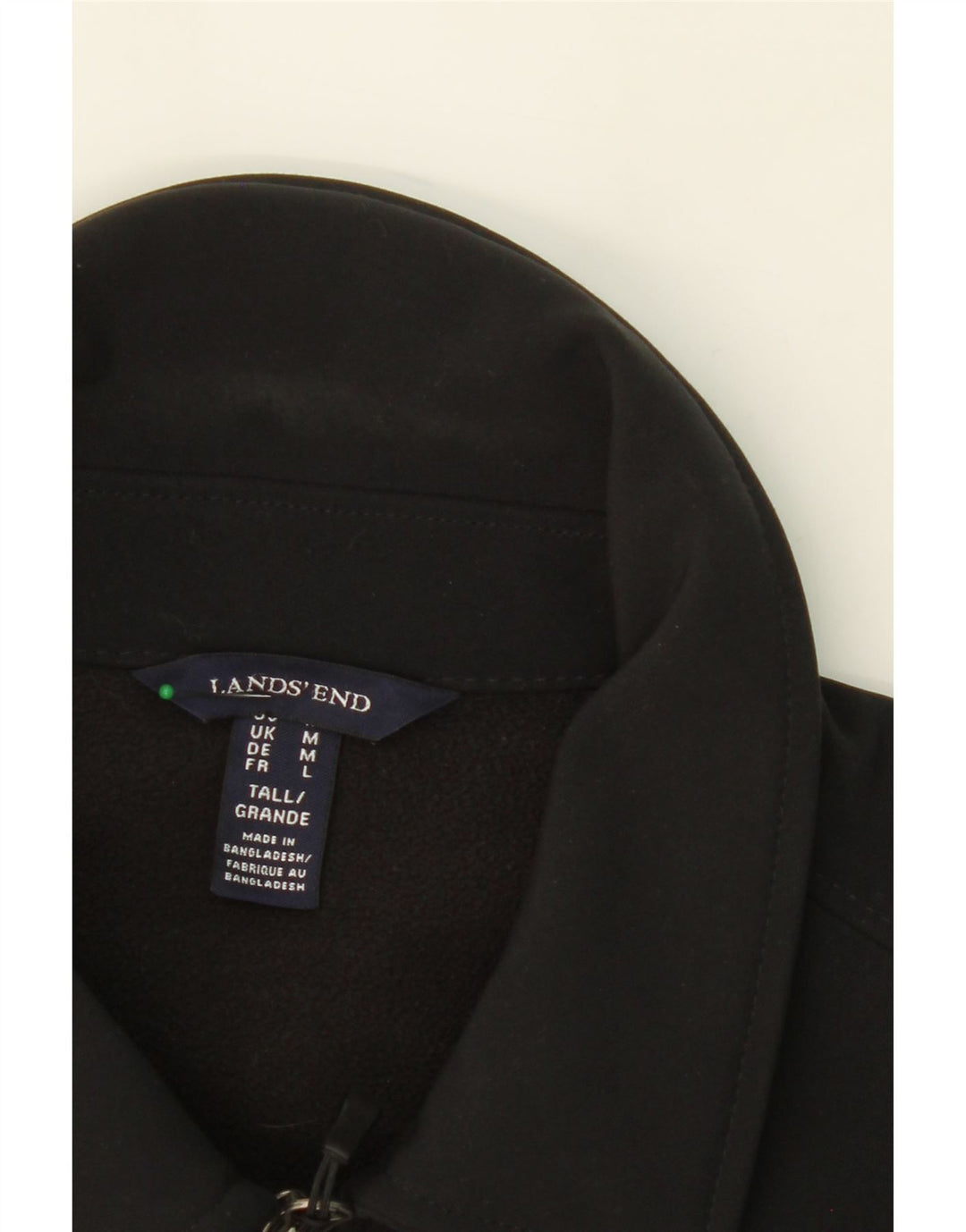 LANDS END Mens Tracksuit Top Jacket Medium Black Polyester Vintage Lands End and Second-Hand Lands End from Messina Hembry 