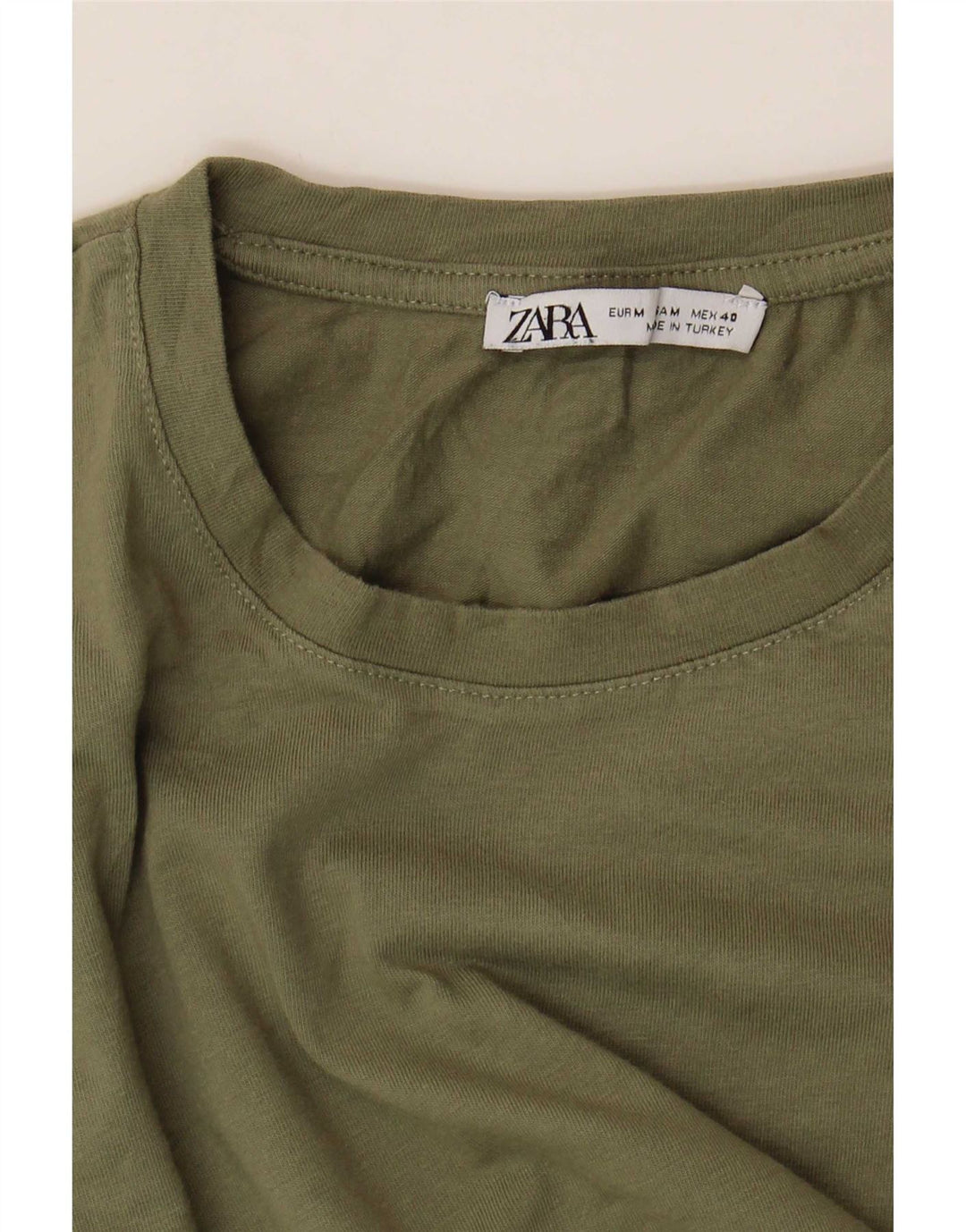 Zara Herre T-shirt Top Medium Khaki
