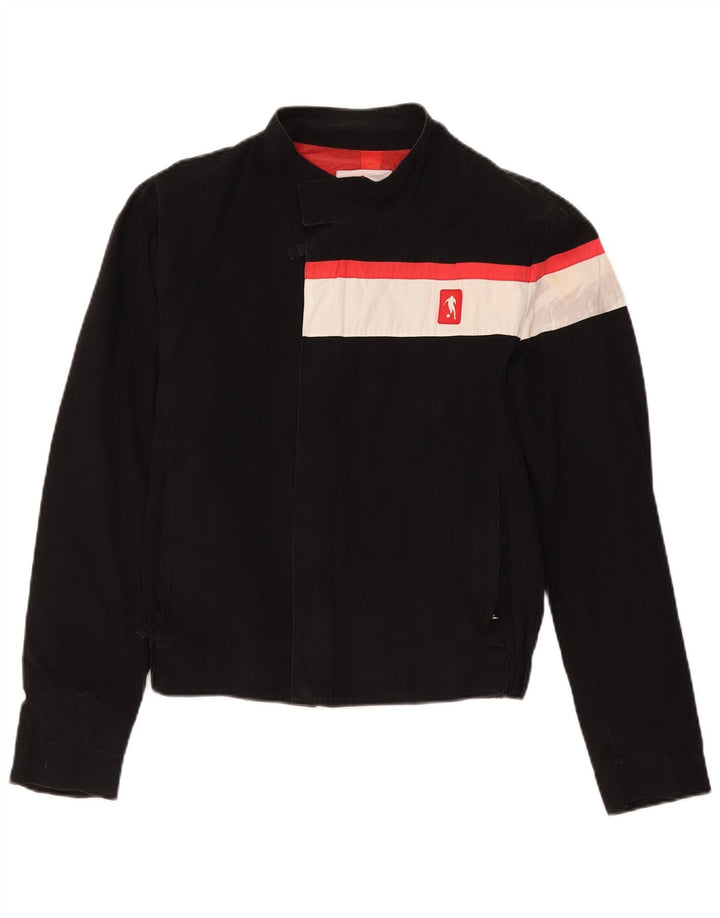 Bikkembergs Womens Bomber Jacket UK 14 Medium Black Colourblock Cotton