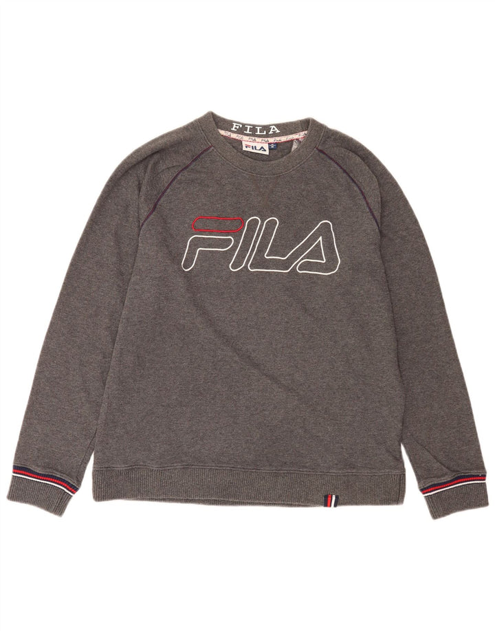 Fila Herre Grafisk Sweatshirt Jumper Medium Grå Bomuld