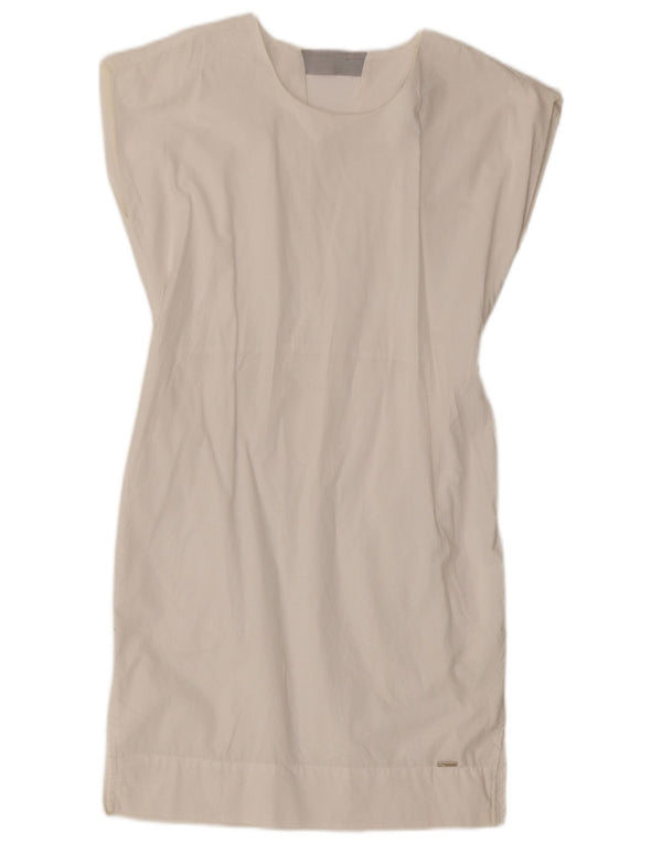 Woolrich Womens Oversized Ærmeløs Shift Dress UK 6 XS Hvid