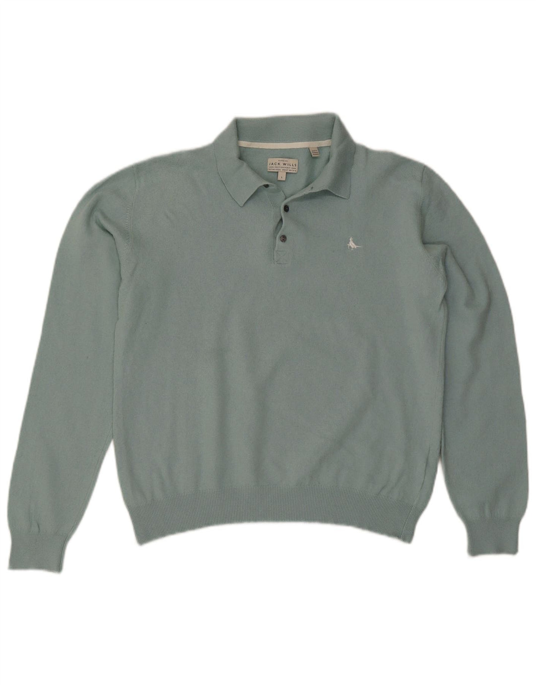 JACK WILLS Herre Polo Neck Jumper Sweater Stor Blå Bomuld